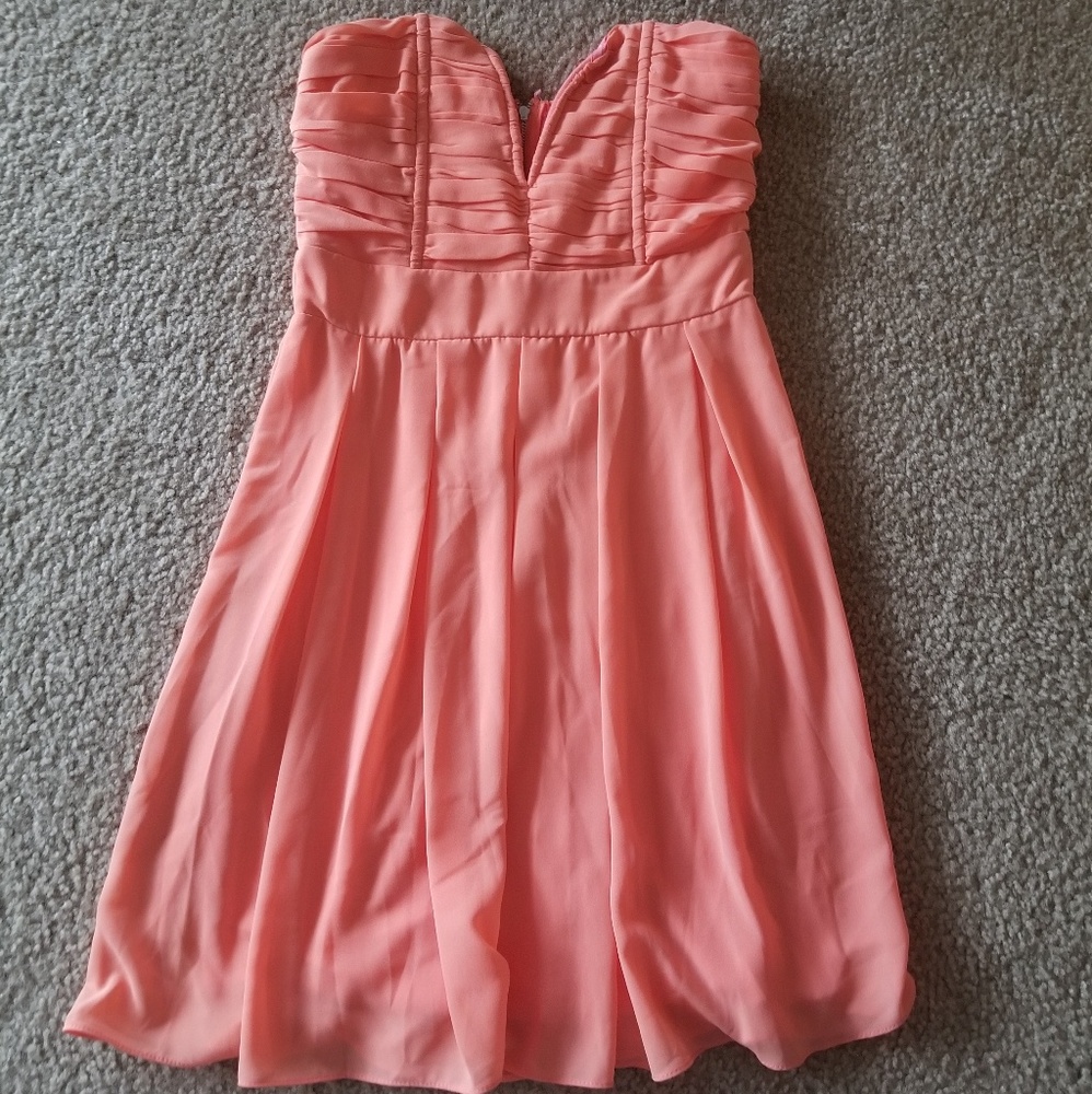 Strapless Peach Chiffon dress